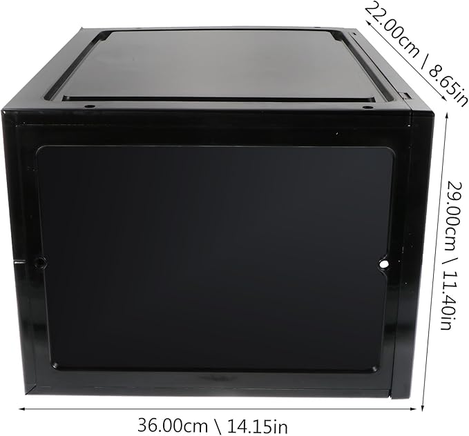 SOLUSTRE Basketball Shoes Storage Box with Magnetic Side Opening Black Plastic Shoe Organizer Container Dustproof and Moisture Resistant for Sneakers and Athletic Footwear