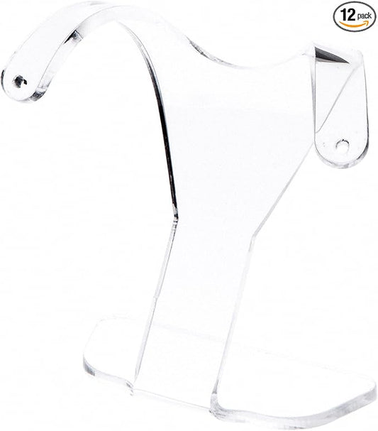 Plymor Clear Acrylic Divided Pair Hanging Earring Display Stand, 3" W x 1.5" D x 3" H (12 Pack)