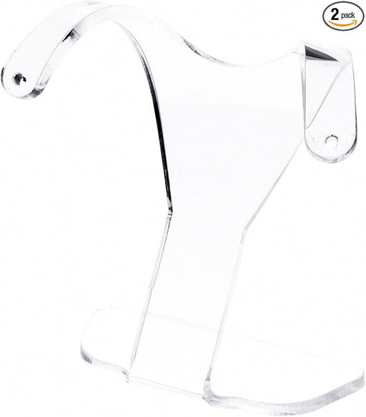Plymor Clear Acrylic Divided Pair Hanging Earring Display Stand, 3" W x 1.5" D x 3" H (2 Pack)