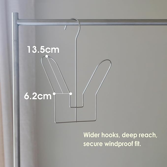 SHIMOYMA Hanging Shoe Organizers, 2 Pack, Stainless Steel Shoe Rack, Shoe Drying Rack with Double Hook Design for Hanging Wet Shoes, Flip Flops, Sandals, Sneakers, Boots