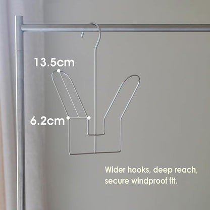 SHIMOYMA Hanging Shoe Organizers, 2 Pack, Stainless Steel Shoe Rack, Shoe Drying Rack with Double Hook Design for Hanging Wet Shoes, Flip Flops, Sandals, Sneakers, Boots