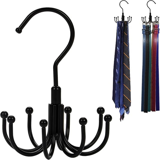 Belt Hanger 2 Pack 360° Rotatable Closet Organizer for Ties, Belts, Scarves, Hats Space-Saving Multi-Purpose Storage Hooks with Durable Design