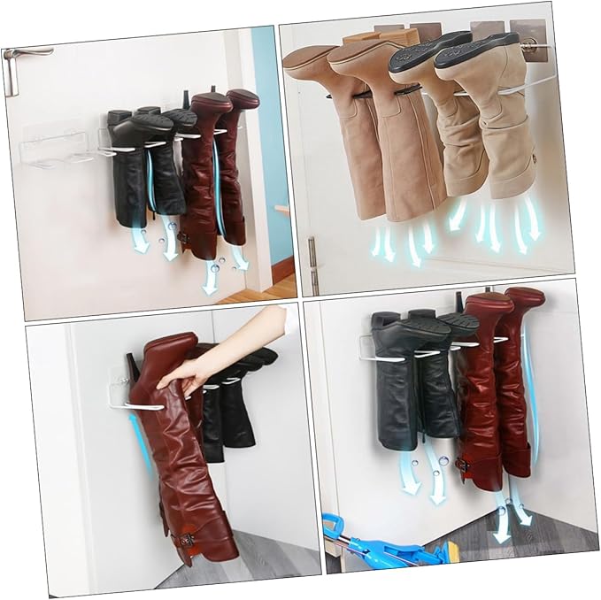 2Pcs Wall Mounted Shoe Rack Compact Storage Organizer for Entryway Bathroom Stylish White Hanging Shelf for Boots Shoes Space Saving for Home