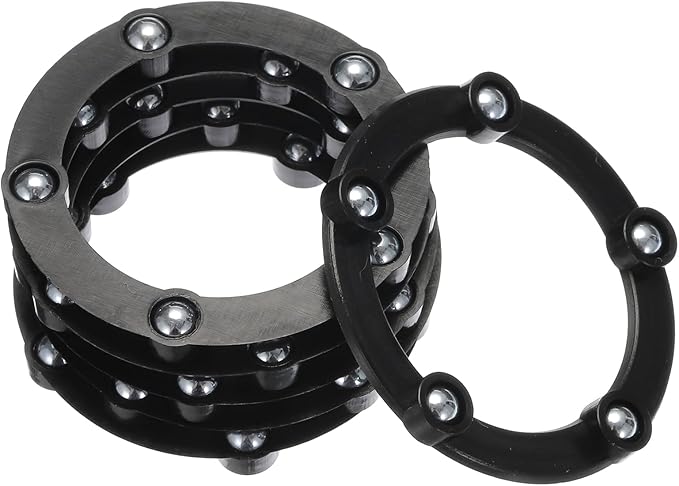 MECCANIXITY 2inch Rotating Swivel Stand with Steel Ball Bearings Annular Lazy Susan Base Turntable for Kitchen Corner Cabinets, 55 x 40mm Black Pack of 6
