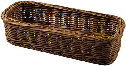 1pc Rattan-like Woven Storage Basket Rattan Flatware Organizer Kitchen Tray Kitchen Drawer Organizer Fork and Spoon izer Flatware Container Plastic Chopsticks Pp Basket