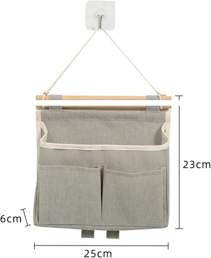 Wall Mount Hanging Storage Bags Linen Organizer with Sticky Hook for Kitchen Bedroom Office