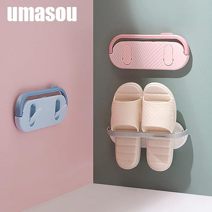Khakho Hanging Shoe Organizers,3Pcs Slipper Shelf, No Punch Wall Shelf (Plastic)