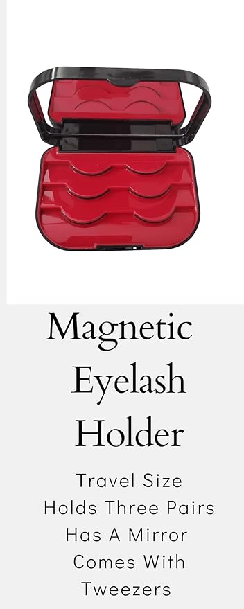 Coiffure Extensions Three Tier Magnetic Eyelash Storage Case With Mirror And Tweezer: Holder, Travel Case, Organizer