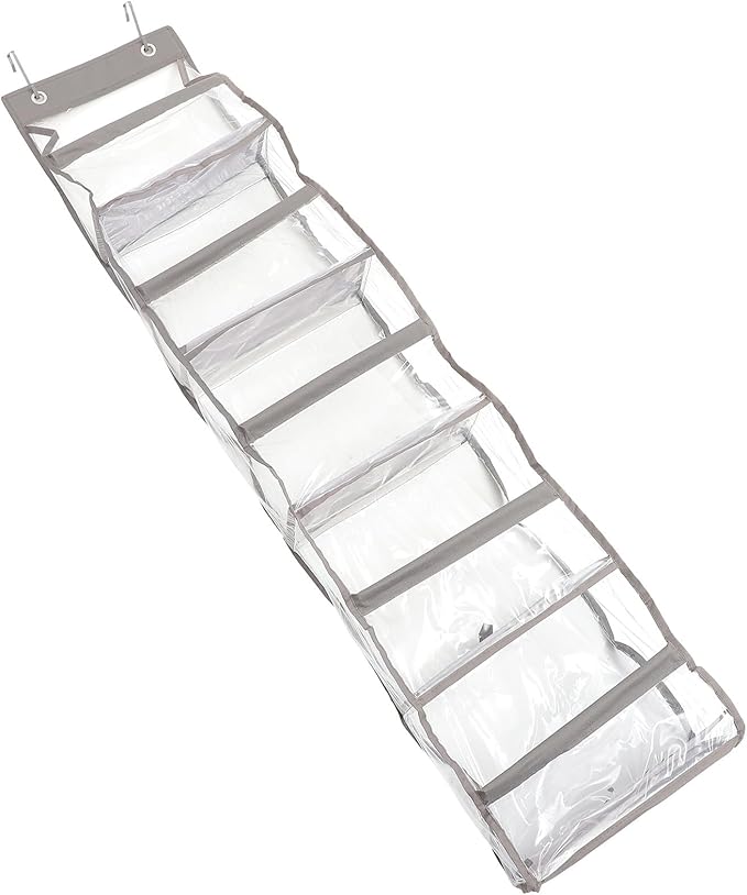 Multi-layer Over The Door Shoe Organizer Bag Transparent PVC Hanging Storage for Closet and Home Lightweight Reusable Multi-purpose Hanging Bag for Shoes and Accessories