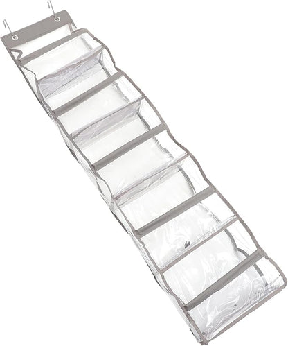 Multi-layer Over The Door Shoe Organizer Bag Transparent PVC Hanging Storage for Closet and Home Lightweight Reusable Multi-purpose Hanging Bag for Shoes and Accessories