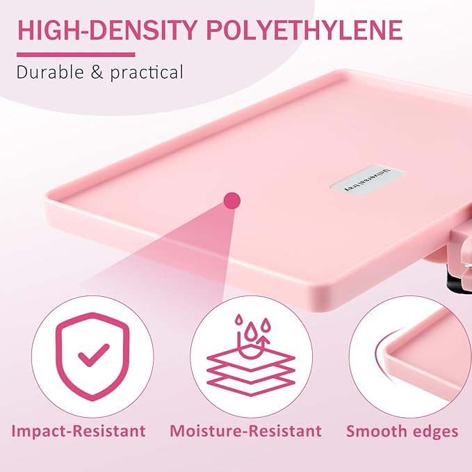 Lash Tray Holder (9 inch×6.7 inch), Adjustable Plastic Essential Organizer Stand for Lash Techs, Eyelash Extension Supplies Perfect for Salon or Homes Use by KONOVOLY(Pink)