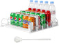 Drink Organizer For Fridge Large Capacity 5 Rows Soda Can Organizer, Automatic Pusher Glide with Removable Dividers For Drink Organizer, Can Holders For Fridge, Space-Saving Can Dispenser For Kitchen