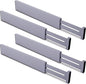 Utoplike Bamboo Drawer Dividers Large, Gray Kitchen Drawer Organizers Adjustable, Spring Loaded, Works in Dresser, Bathroom, Bedroom, Desk, 4 pcs, 2.4" H