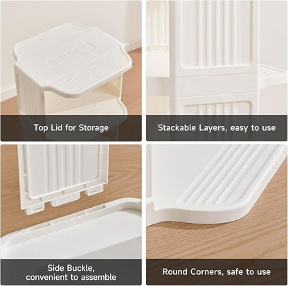 UFORU Small Shoe Rack, 5 Tier Plastic Vertical Shoe Rack for Small and Narrow Spaces, Free Standing Shoe Organizer for Closet, Entryway