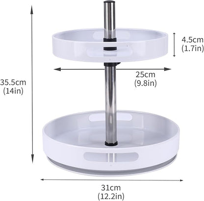 Pill Bottle Organizer,2 Tier Lazy Susan Organizer,Rotating Spice Rack Organizers for Cabinet,Turntable Organization and Storage for Medicine Cabinet Bottle Pantry Countertop