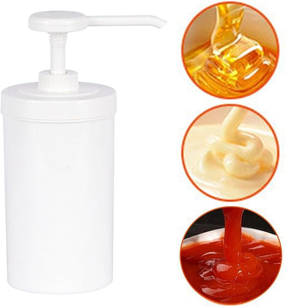 Sauce Dispenser Pump Ketchup Syrup Pump 1L Honey Jar Container Salad Condiment, 10CC