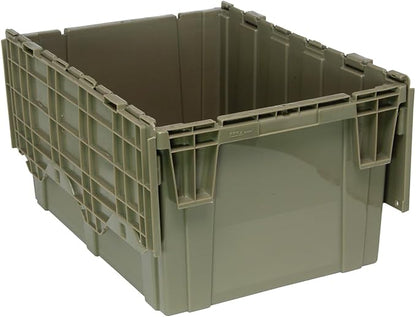 Quantum QDC2820-15 Plastic Storage Container with Attached Flip-Top Lid, 28-Inch by 20-Inch by 15-Inch, Gray