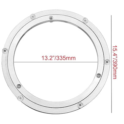 Aluminium Alloy Turntable Bearing, Heavy Duty Swivel Turntable Lazy Susan Rotating Bearing Turntable Round Dining Table Smooth Swivel Plate Hardware, 16"