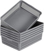 Eslite Plastic Organizing Baskets/Storage Tray Baskets,6-Pack,Gray