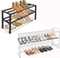 KEETDY 3-Tier Long Shoe Rack for Closet and 2 Tier Metal Shoe Organizer