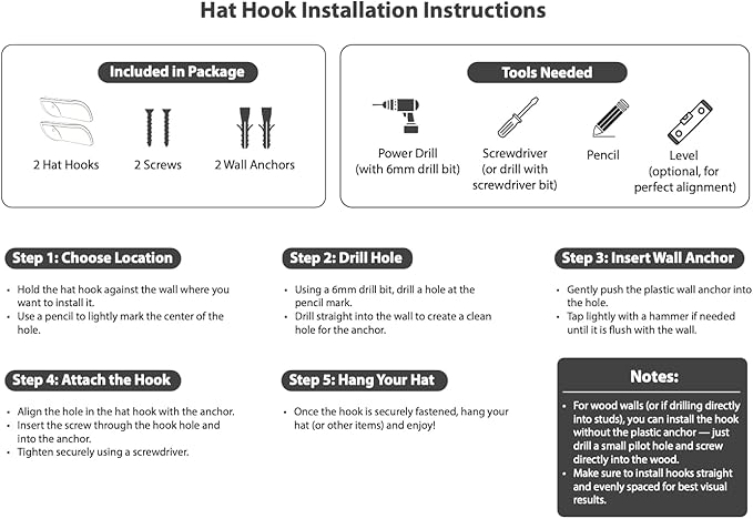 Cowboy Hat Hooks for Wall – 5 Sets of 2 Wooden Hat Hanger Rack for Fedora, Western, Baseball & Sun Hats – Rustic Red Sandalwood Hooks for Home, Closet, Entryway, Rustic Hat Rack (10 Pcs)