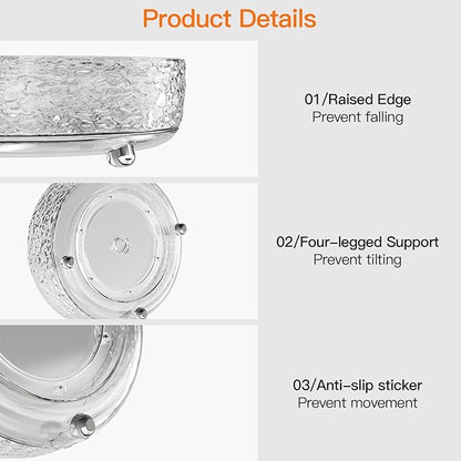 360 Rotating Makeup Organizer, Cosmetics Lazy Susan Spinning Skincare Storage for Vanity, Turntable Perfume Trays for Dresser Bathroom Countertop and Kitchen (Clear)