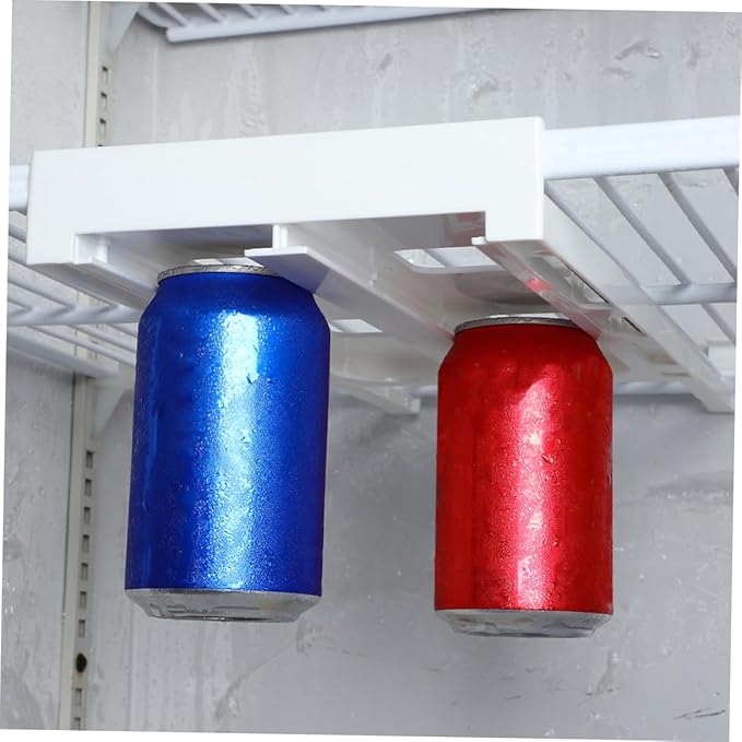 jojofuny 2pcs Fridge Can Organizer Rack for Diameter Soda Beer Cans Double Row Beverage Storage for Refrigerator Pantry -saving Design for Easy Access