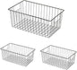 16inch Freezer Wire Storage Organizer Baskets, Household Refrigerator Bins with Built-in Handles for Cabinet, Pantry