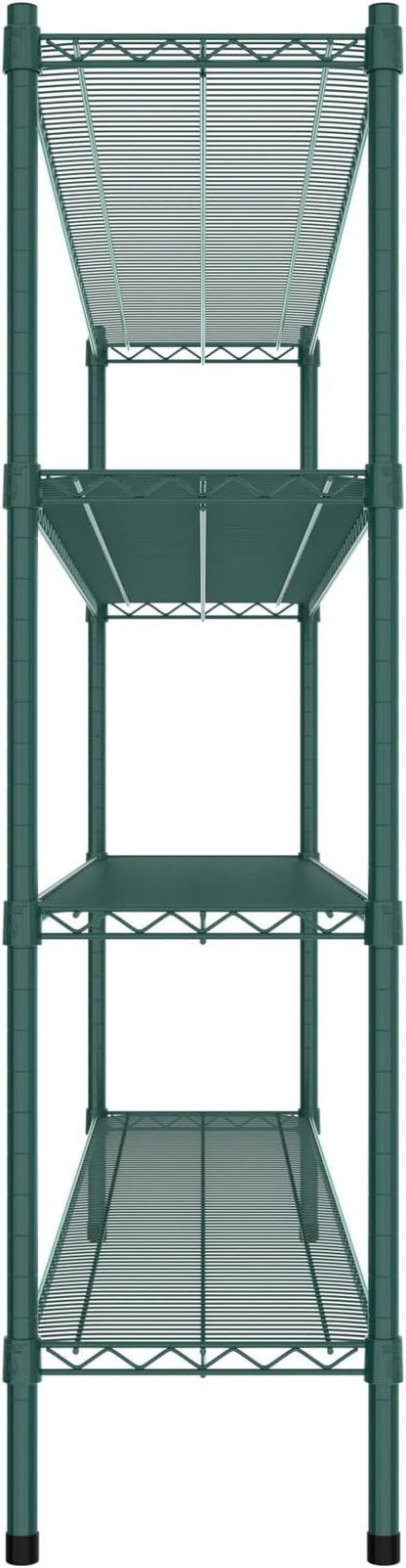 Commercial NSF Listed Green Epoxy Stationary Wire Shelving Kit 14" x 72" x 54", with 4 Shelves Perfect for Warehouse, Walk-in Refrigerator, Freezer, Grocery Store, Restaurant, Dishroom