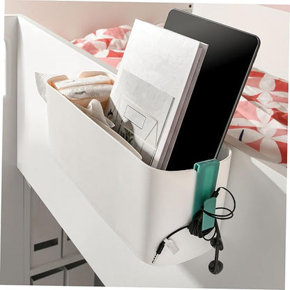 Operitacx Bedside Hanging Organizer Basket Dormitory Bed Storage for Remote Phone Glasses Sundries Easy to Install Bedside Container for Bunk Beds College