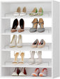 ROOMTEC 25.5" Shoe Shelf Short Tower Closet Unit, Modular Closet System with Shelf, Wardrobe Organizer for Bedroom or Walk-in Closet, Wall Mounted, Customizable Clothes Storage Unit, White