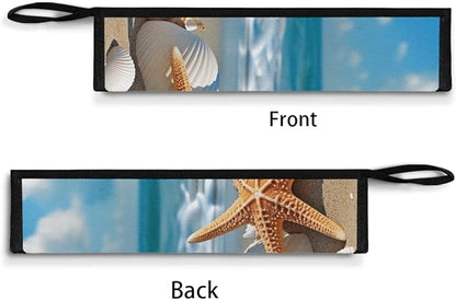 Sandbeach Starfish Print Reusable Travel Tableware Carrying Bag Storage Case Cutlery Flatware Organziers for Straw Spoon Fork Chopsticks Portable Utensil Holder