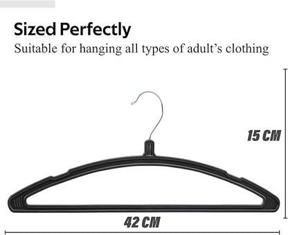 Kuber Industries 12 Piece Plastic Hanger, Black