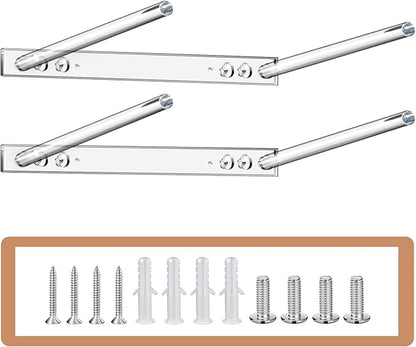 2 Pack Acrylic Cowboy Hat Rack for Wall, 3-Position Adjustment Wall Mount Hat Holder Organizer for Western Cowboy Hats, Fedoras, Sun Hats