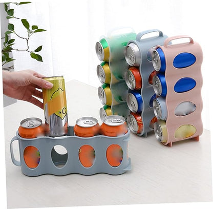 PRETYZOOM 2pcs Hand Pull Beverage Can Organizer Section Refrigerator Holder Plastic Storage Box for Efficient Kitchen Organization Beige Versatile Bottle and Seasoning Jar Storage