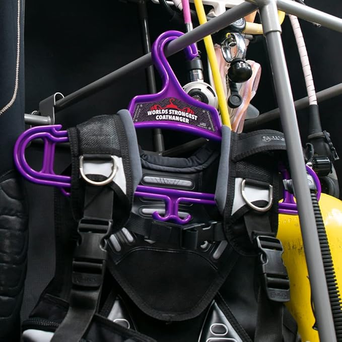 Worlds Strongest Coat Hanger | USA Made | 140 lb Load Capacity | Multipurpose Gear Hanger | RED (6)
