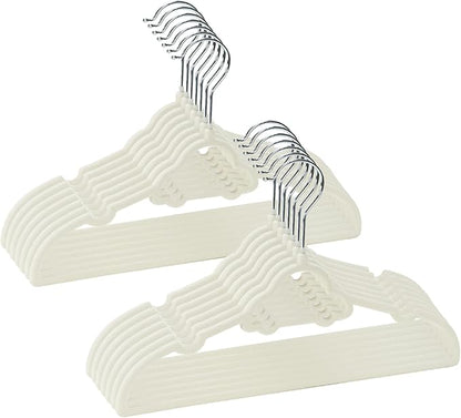GoodtoU 50 Pack Velvet Baby Hangers, 12.8 Inch Non-Slip Toddler Clothes Hangers, for Infant Coats, Dresses & Pants, White - Car