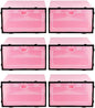 NUOBESTY 6pcs Thickened Stackable Shoes Storage Boxes Plastic Shoe Containers with Black Frame Pink Lid for Men’s Closet Organization
