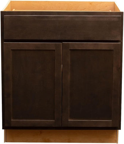 Quicklock RTA (Ready-to-Assemble) | Base Kitchen Cabinets - Shaker Style | Made in America (Espresso Stain, 33" Wx34.5 Hx24 D Base)