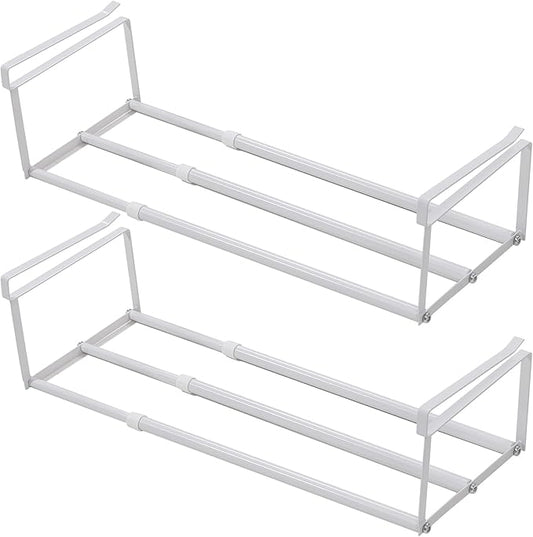 Ihomepark Expandable Shoe Rack Organizer, Adjustable Metal Shoe Rack for Closets & Entryways, Under Cabinet Shelf for Shoe or Clothing Storage, 2 Pack