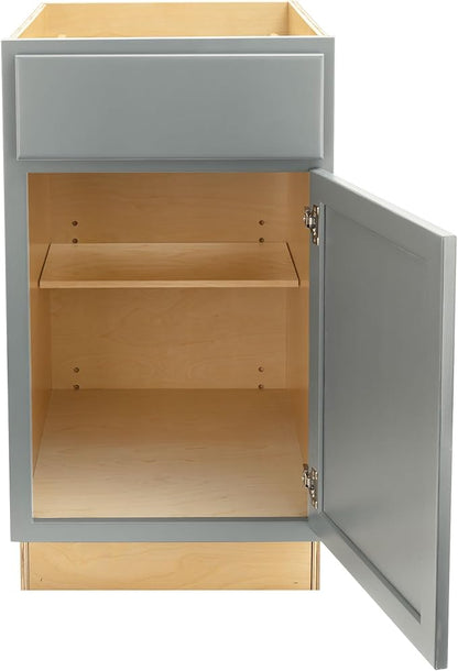 Quicklock RTA (Ready-to-Assemble) | Base Kitchen Cabinets - Shaker Style | Made in America (Magnetic Gray, 18" Wx34.5 Hx24 D Base)