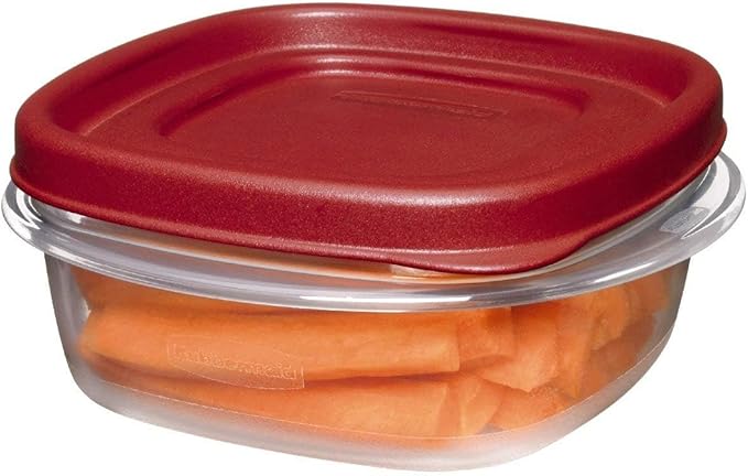 Rubber maid Food Storage Containers, 1.25 Cup Food Storage Containers, 9 Peice Set, Easy Find Lids, 4 Containers, 4 Lids Chalk Pen And Chalk Labels