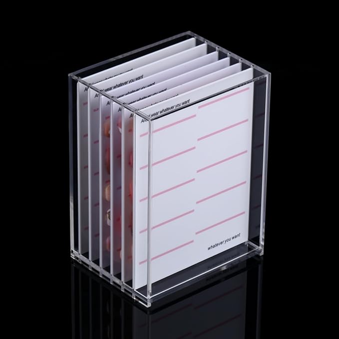 6 Layers Acrylic Nail Extensions Storage Organizer,Cosmetic Makeup Container Box,Clear Case Cabinet Display for Lash Supplies Artists,Home & Nail Salon (6 Layers for nail)