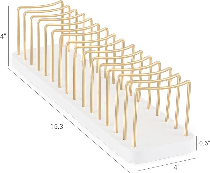Mkono Hat Organizer for Baseball Caps, Hat Holder for 15 Baseball Caps, Tabletop Hat Rack Stand Storage Display Cap Organizer for Desk Closet Shelf Dresser (White, Medium)