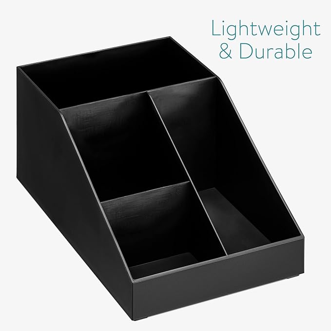 Navaris Coffee Station Organizer - 4 Compartment Coffee Bar for Office & Kitchen Countertop Organization