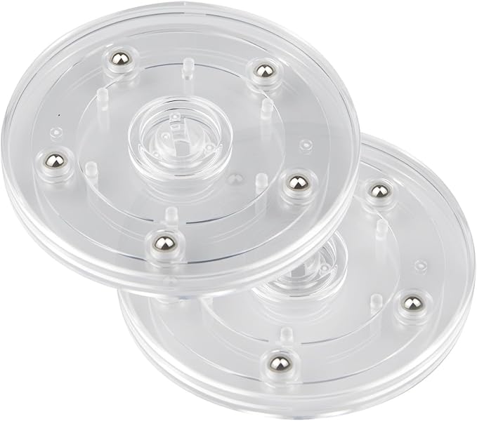 2 Pack 4" Clear Acrylic Lazy Susan Turntable - Small Ball Bearing Rotating Tray Cake Turntable for Decorating Lazy Susan Round Spinning Base for Crafts Cabinet Spice Rack