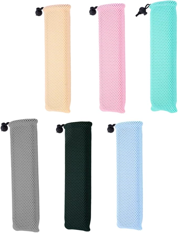 6pcs Portable Travel Utensil Bag Mesh Drawstring Case for Flatware Tableware Outdoor Camping Picnics Bbqs Everyday Use