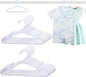 60 Pack White Baby Hangers 11.42 Inch & 12.91 Inch Each 30 Pack - Kids Non-Slip Clothes Hangers for Infant & Child, Durable Plastic Children's Hangers for Closet, Pants, Coats, Skirts