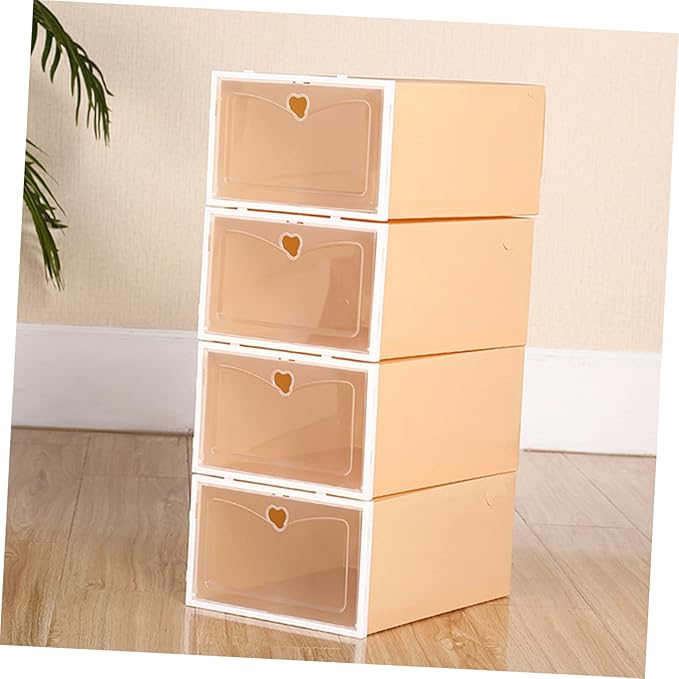 PRETYZOOM Male Shoe Box Storage 2 Pack of Footwear Containers Simple and Practical Design
