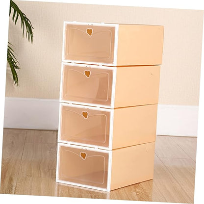 PRETYZOOM Male Shoe Box Storage 2 Pack of Footwear Containers Simple and Practical Design